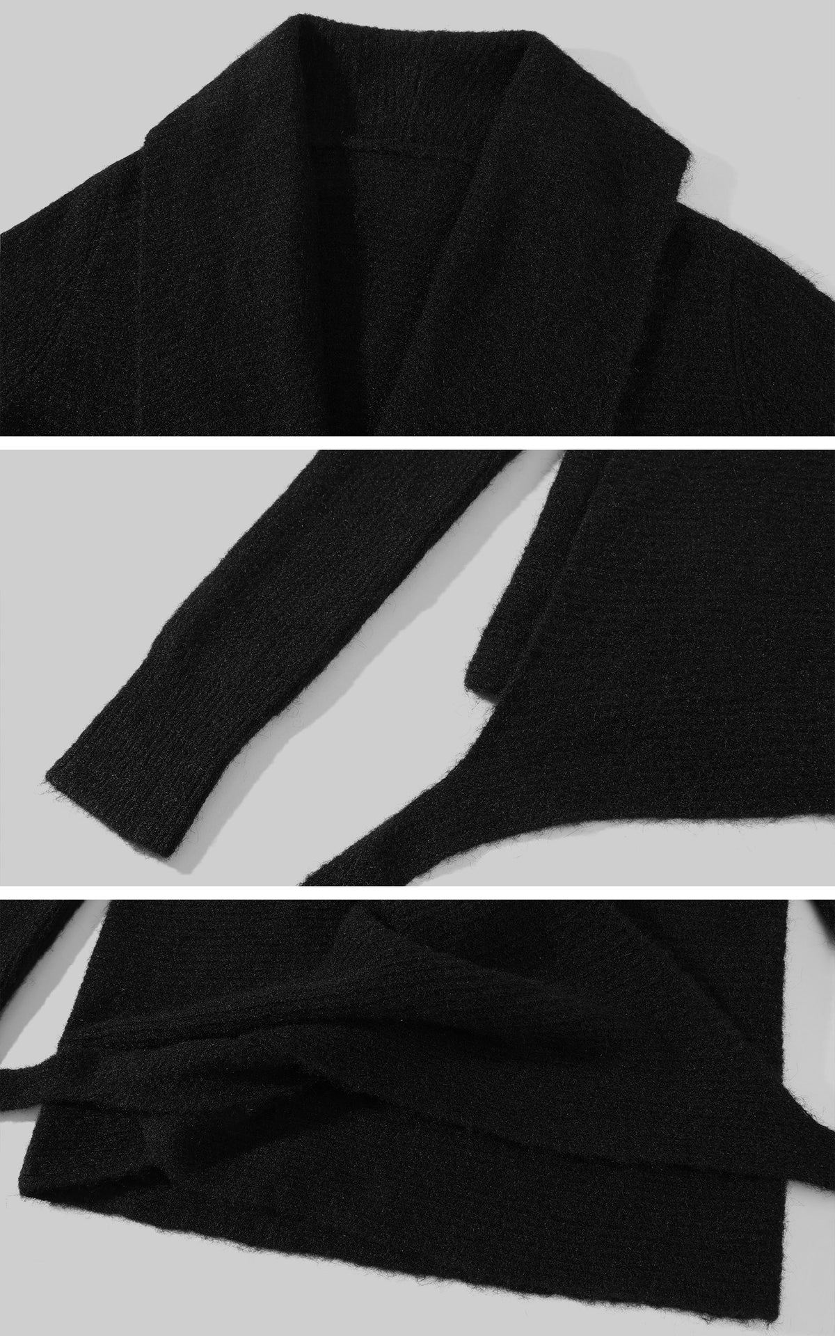 Hydrae Deep V Wrap Tie-Waist Soft Knit Cardigan