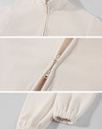 0122stepll Ensemble trois pièces : veste zippée en polaire, t-shirt ajusté et pantalon large