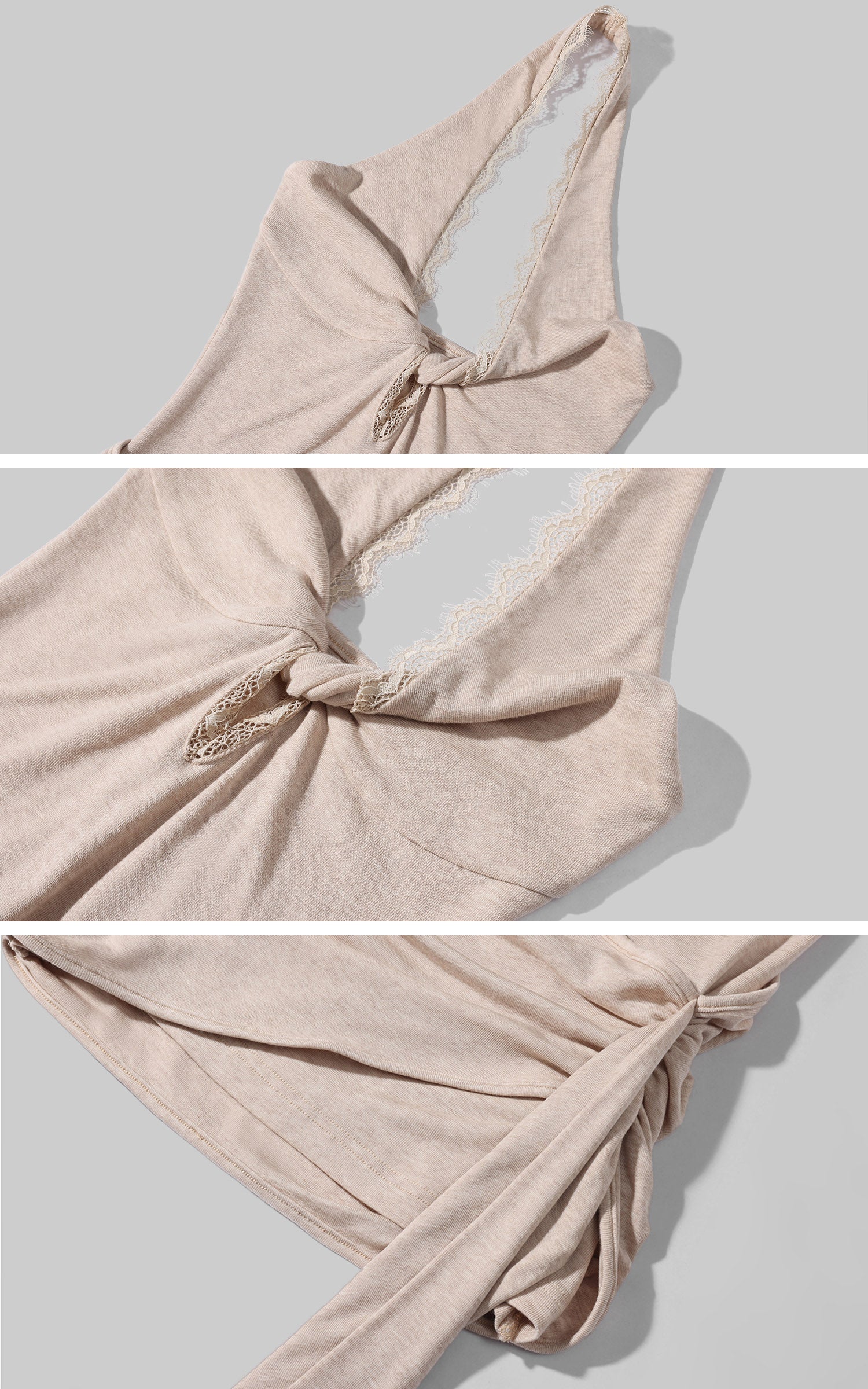 Hydrae Lace Trim Halter Ruched Mini Dress