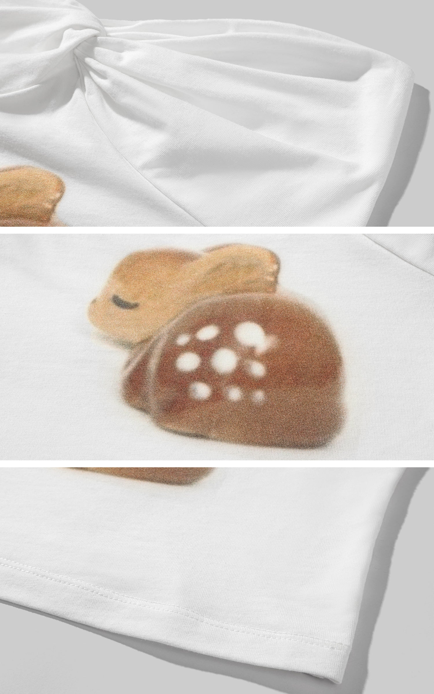 DreamyNerd Fawn Print Twist Bandeau Top - PINKPARKS