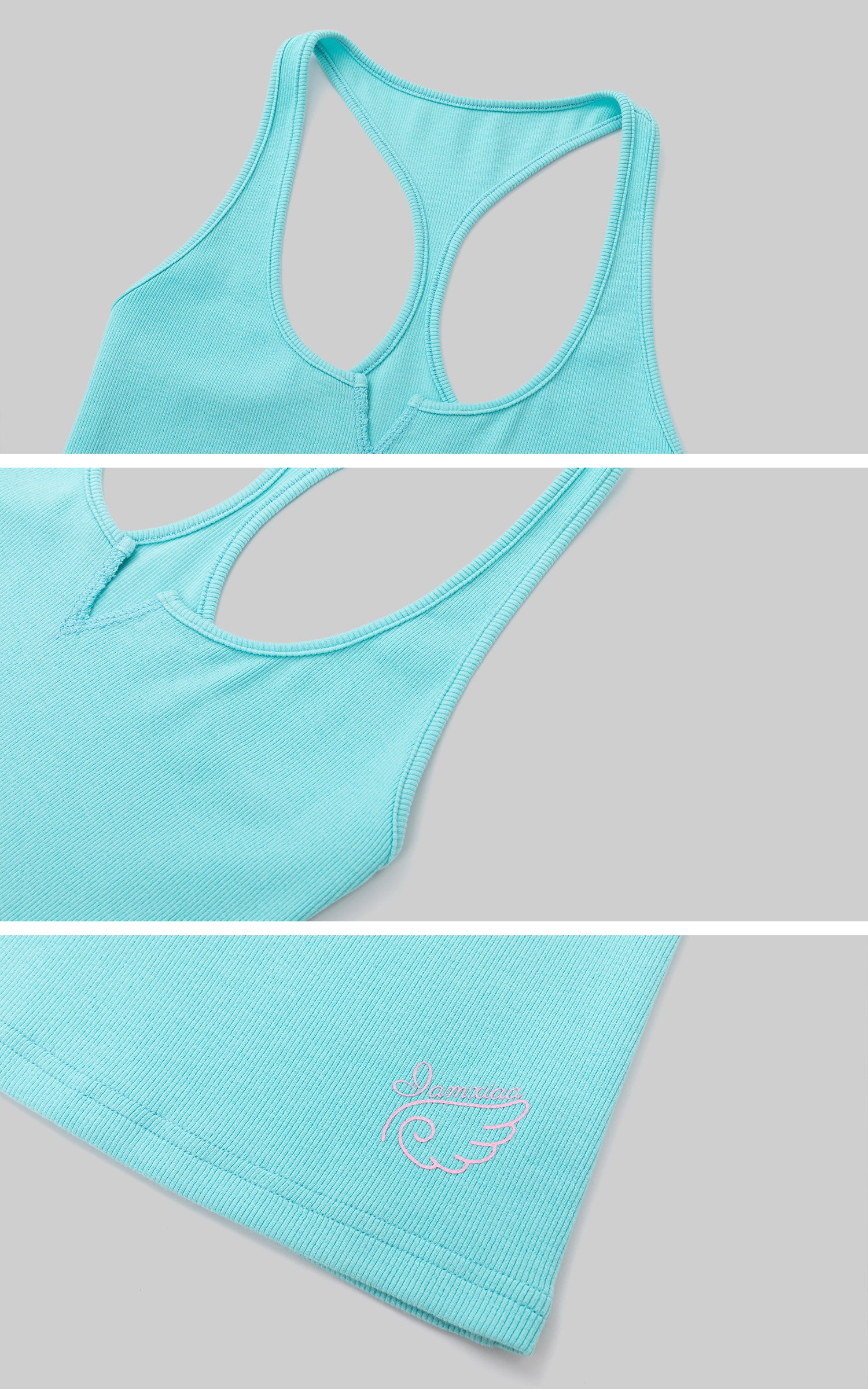 IAMXIAA Angel Logo Ribbed Racerback Tank Top