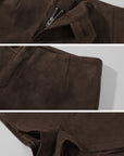 WARDEN EDGE Haut drapé épaules dénudées & ensemble effet suédine Short