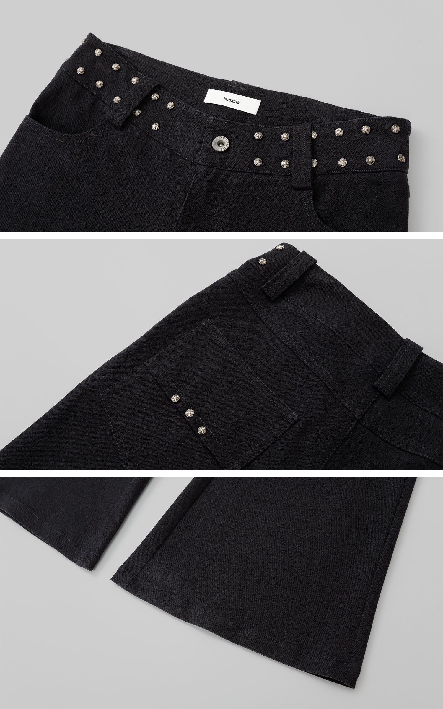 IAMXIAA Low-Rise Studded Flared Pants