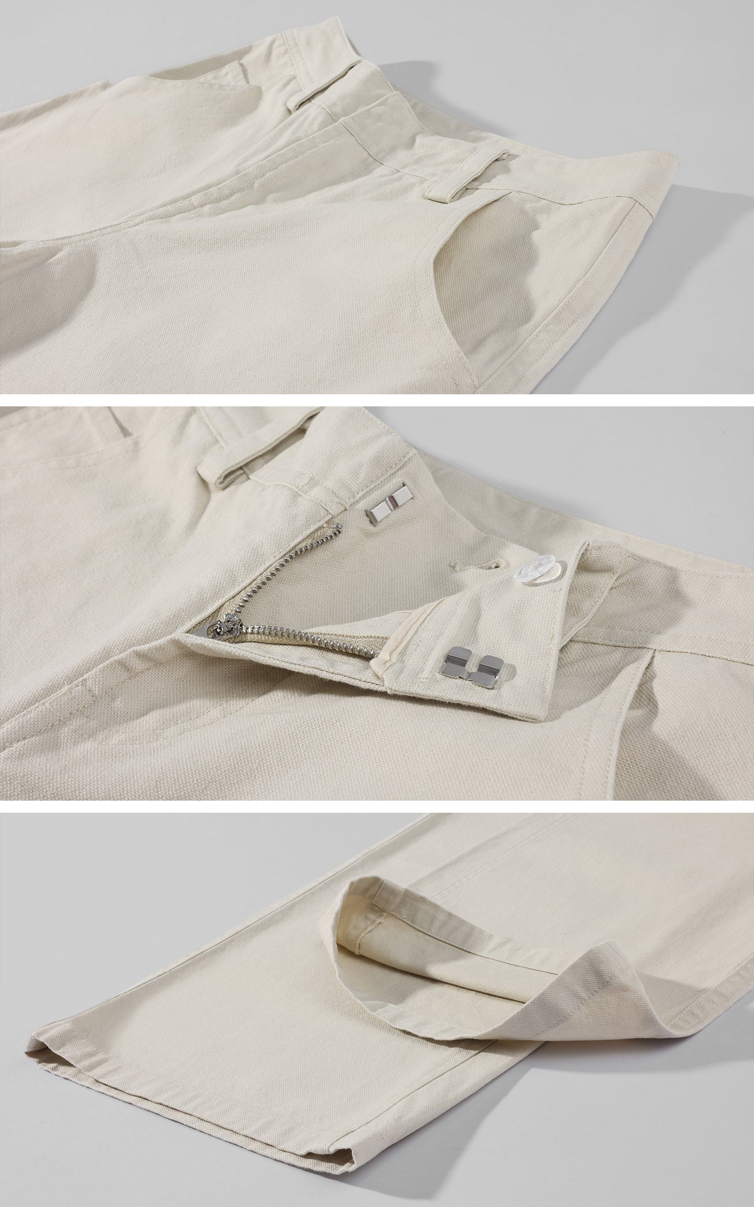 ROVENTE Low-Rise Wide-Leg Cotton Casual Pants