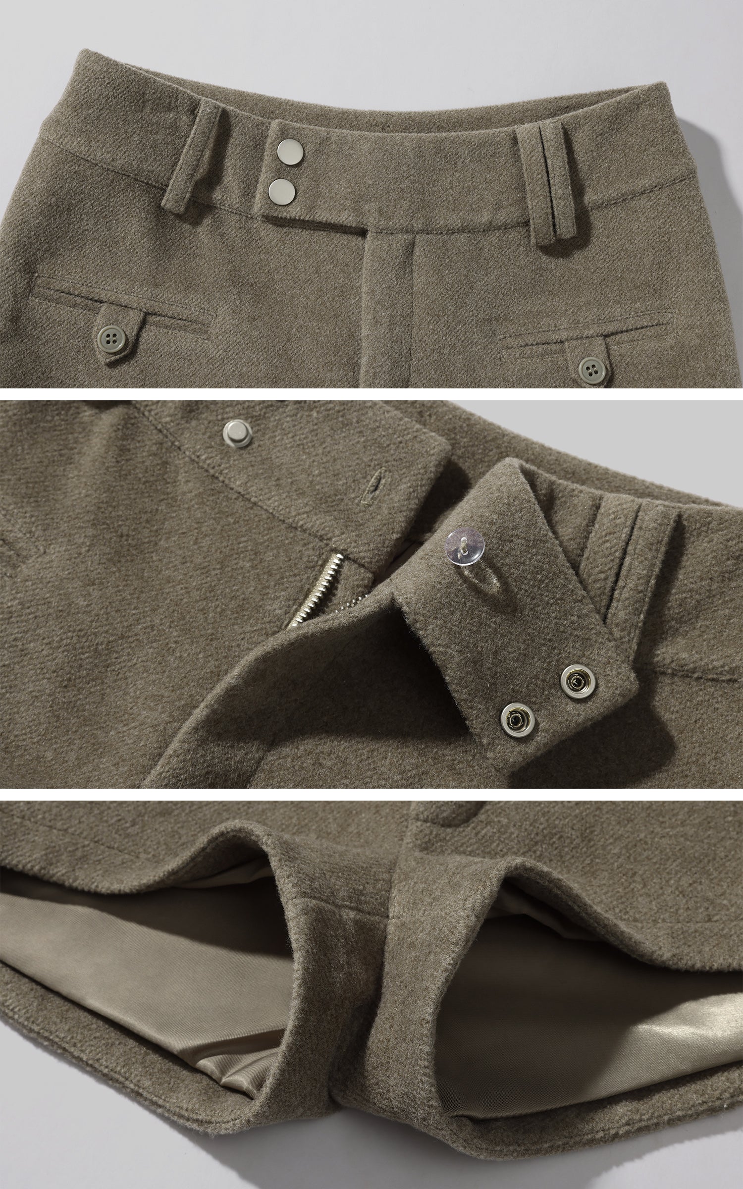 WARDEN EDGE Wool-like Structured High Waist Shorts