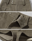 WARDEN EDGE Wool-like Structured High Waist Shorts