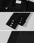 ROVENTE Silver Button Military Jacket & Tailored Micro Shorts Set