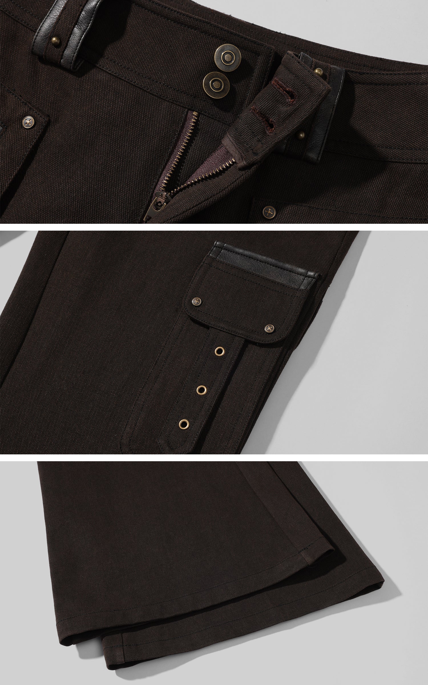 Low pixel High-Waist Multi-Pocket Flared Cargo Pants