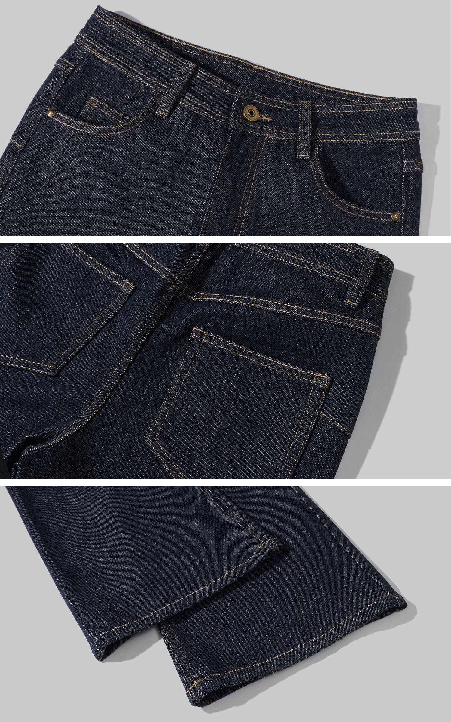ROVENTE ミッドライズストレートレッグデニムジーンズ