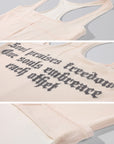 Rase le sol Gothic Letter Mesh Fitted Tank Top