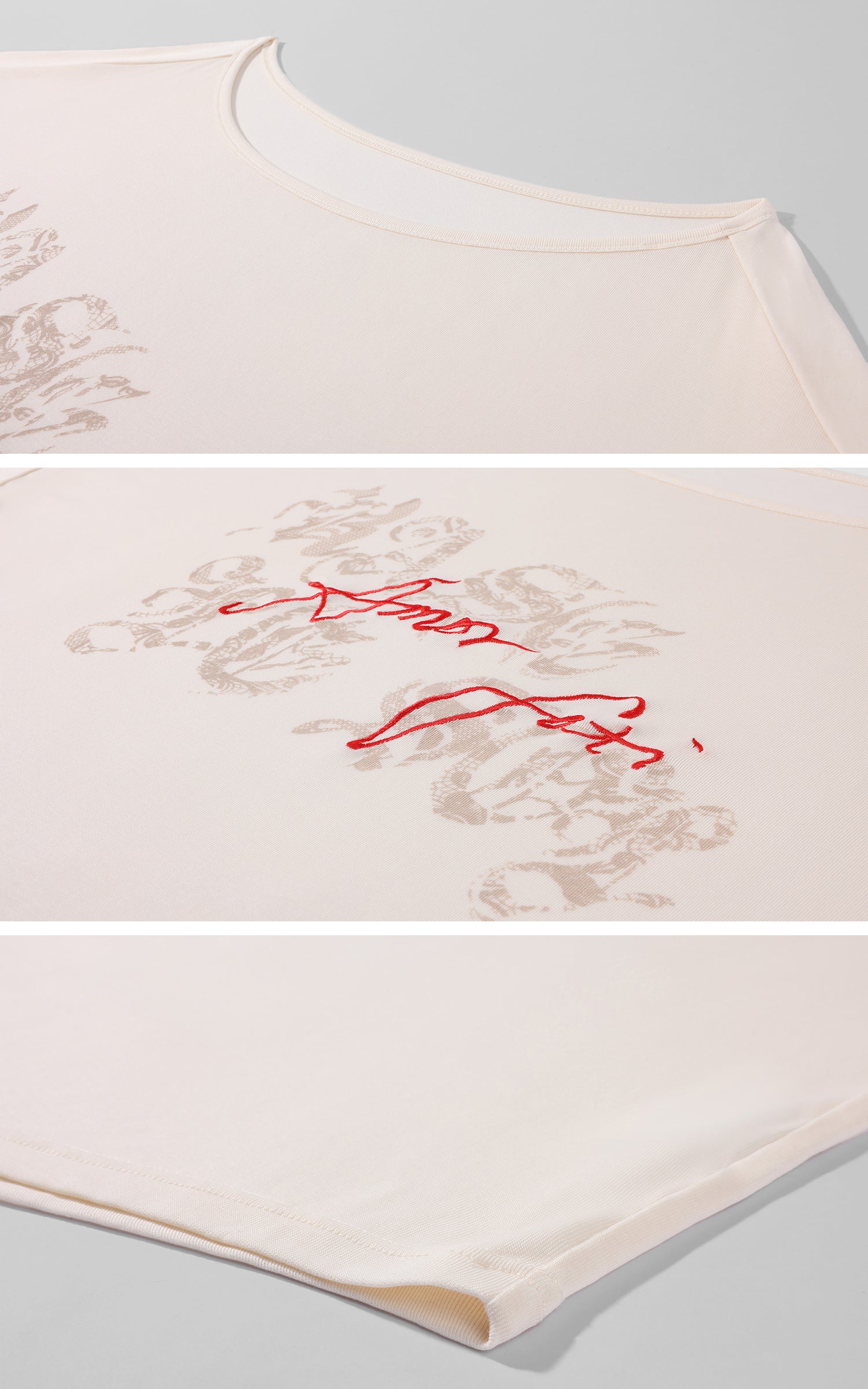 Rase le sol Amor Fati Off-Shoulder Oversized T-Shirt