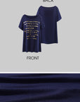 Rase le sol Navy Oversized Graphic T-Shirt with Gold Print