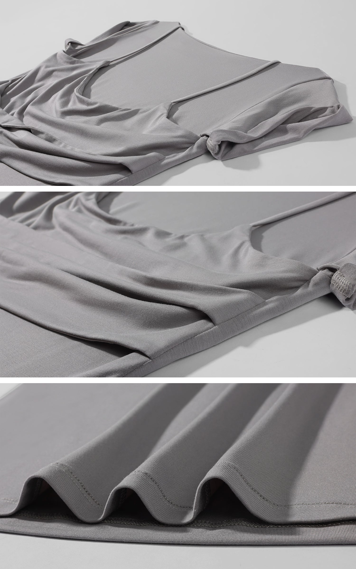 0122stepll Draped Ruched Slim Fit Top