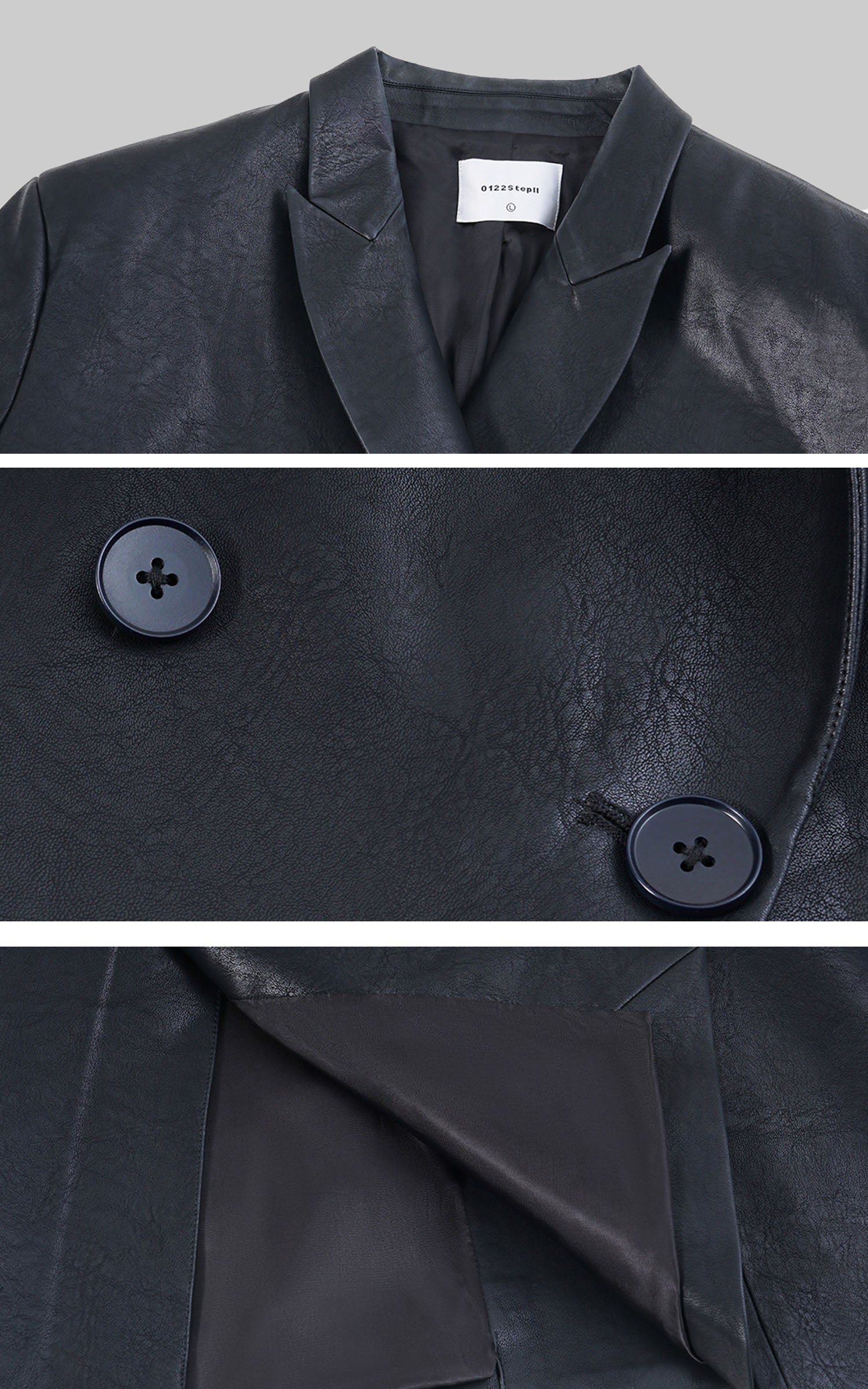 0122stepll Blazer Surdimensionné en Similicuir