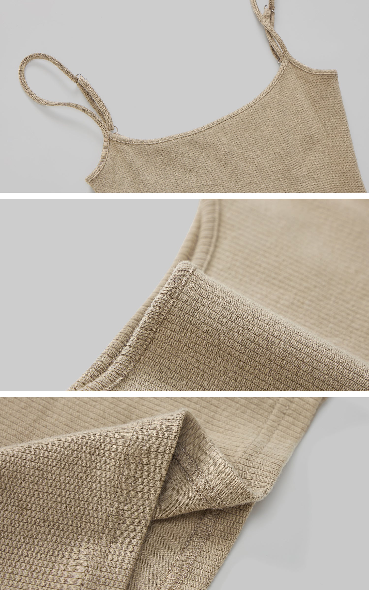 IAMXIAA Ribbed Knit Spaghetti Strap Tank Top
