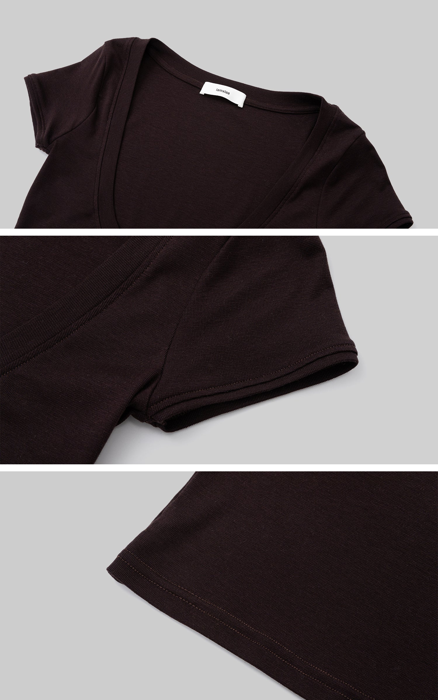 IAMXIAA Scoop Neck Tee &amp; Halter Bra Top Set