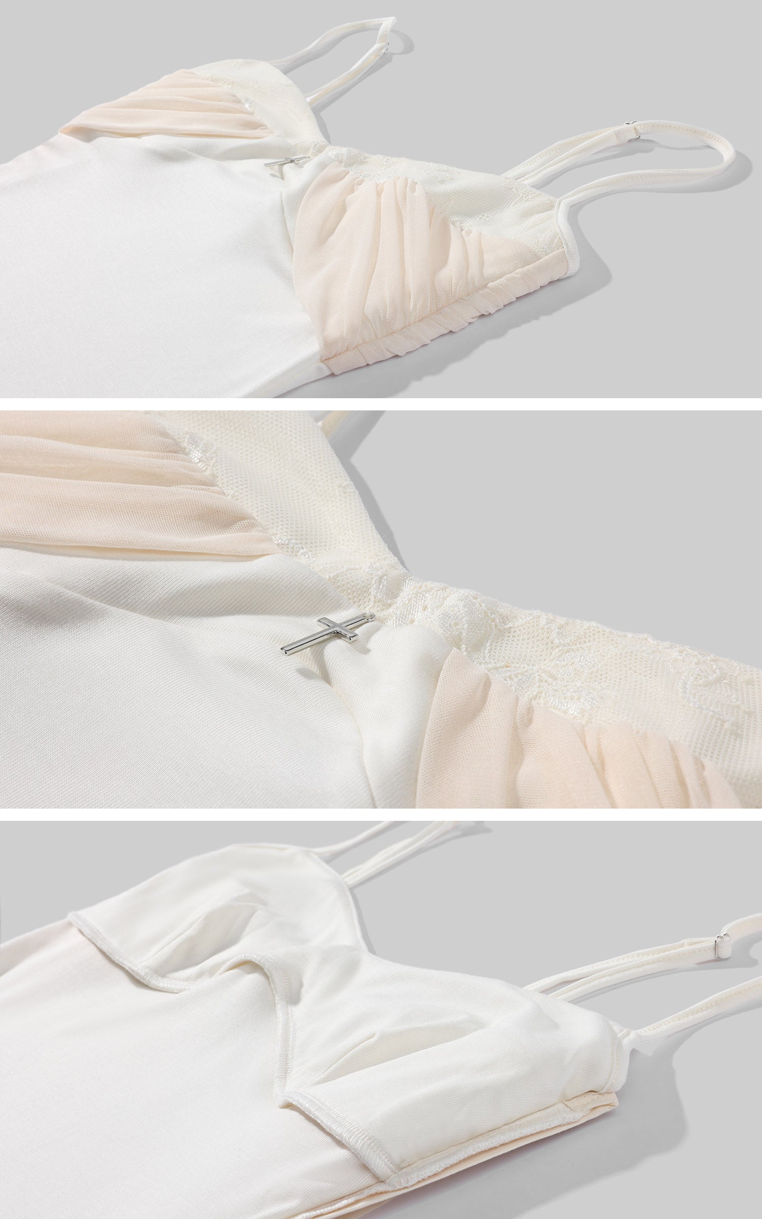 Rase le sol Lace-Trim Ruched Camisole Top