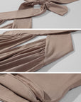 ROVENTE Cross-Neck Draped Halter Top