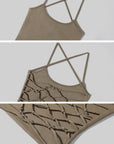 0122stepll Cross Back Lace-Up Camisole