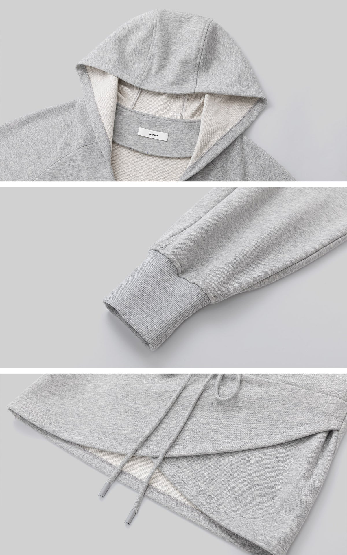 IAMXIAA Wrap Drawstring Hooded Long Sleeve Top