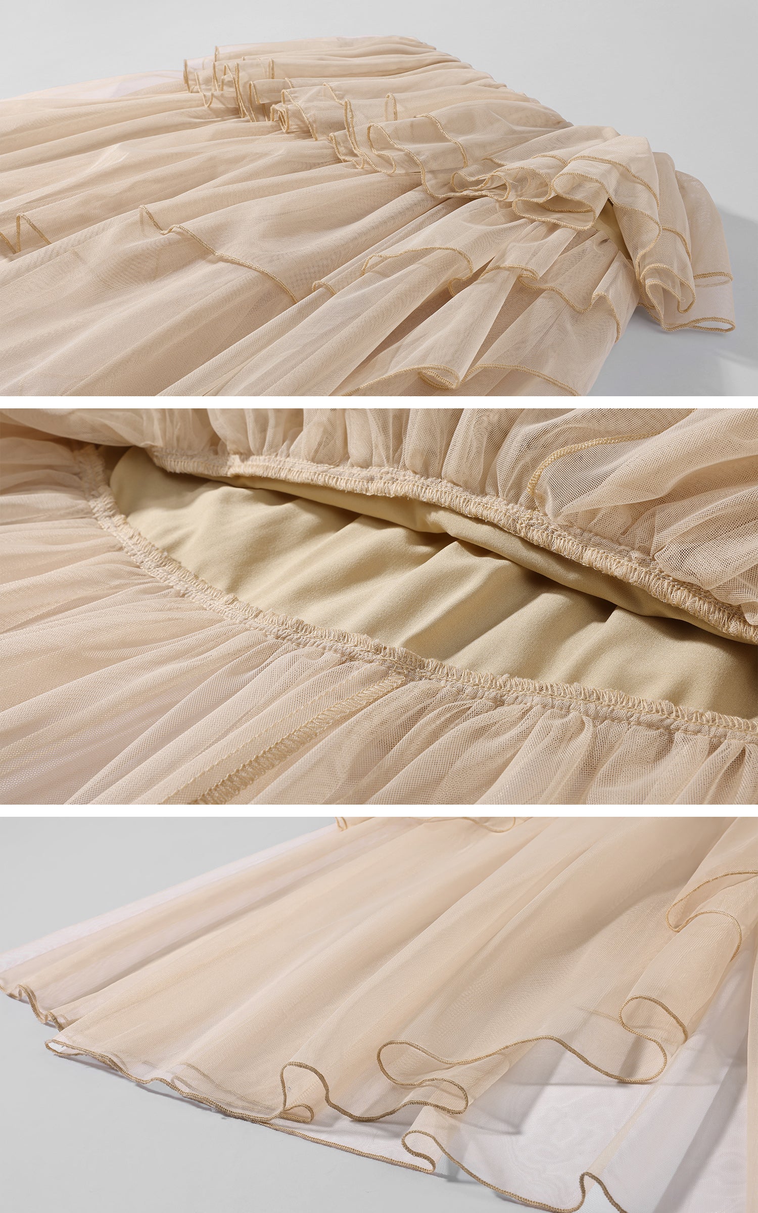 Rase le sol Cascading Tulle Asymmetrical Skirt