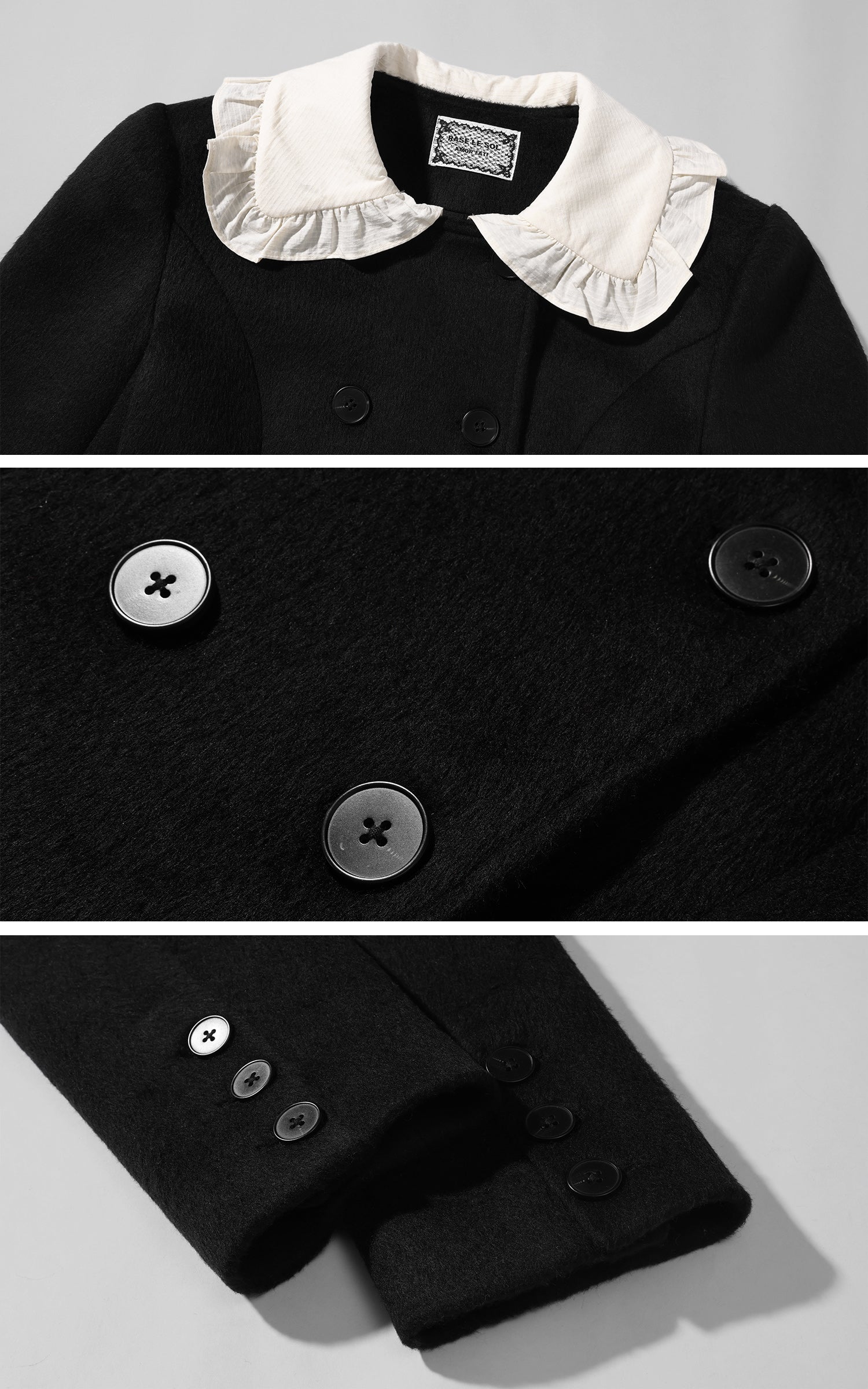 Rase le sol Wool Jacket and Layered Mini Skirt Set