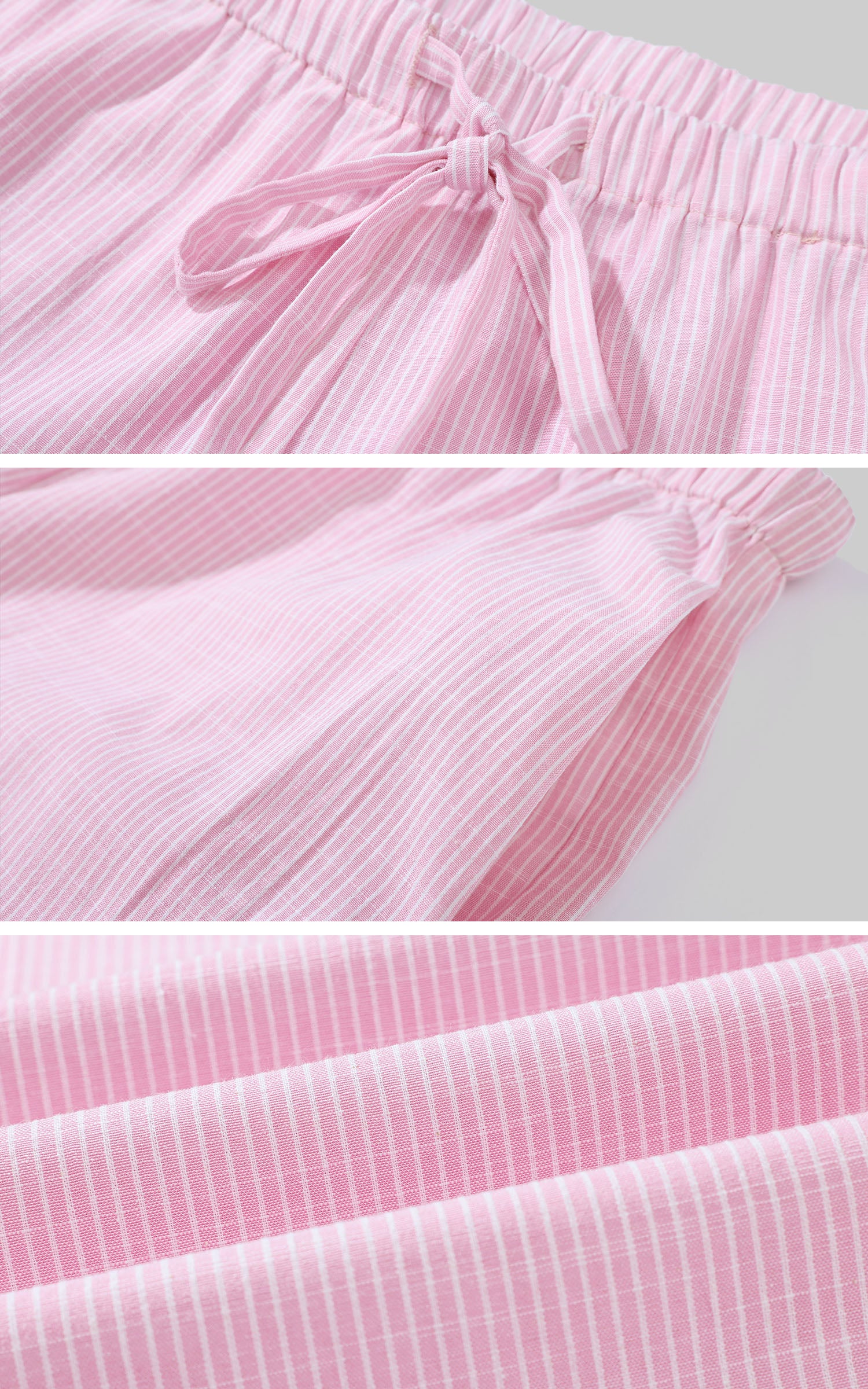 0122stepll 핑크 스트라이프 릴랙스 와이드 팬츠