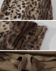ROVENTE Plush Leopard Print Mini Skirt with Built-In Shorts