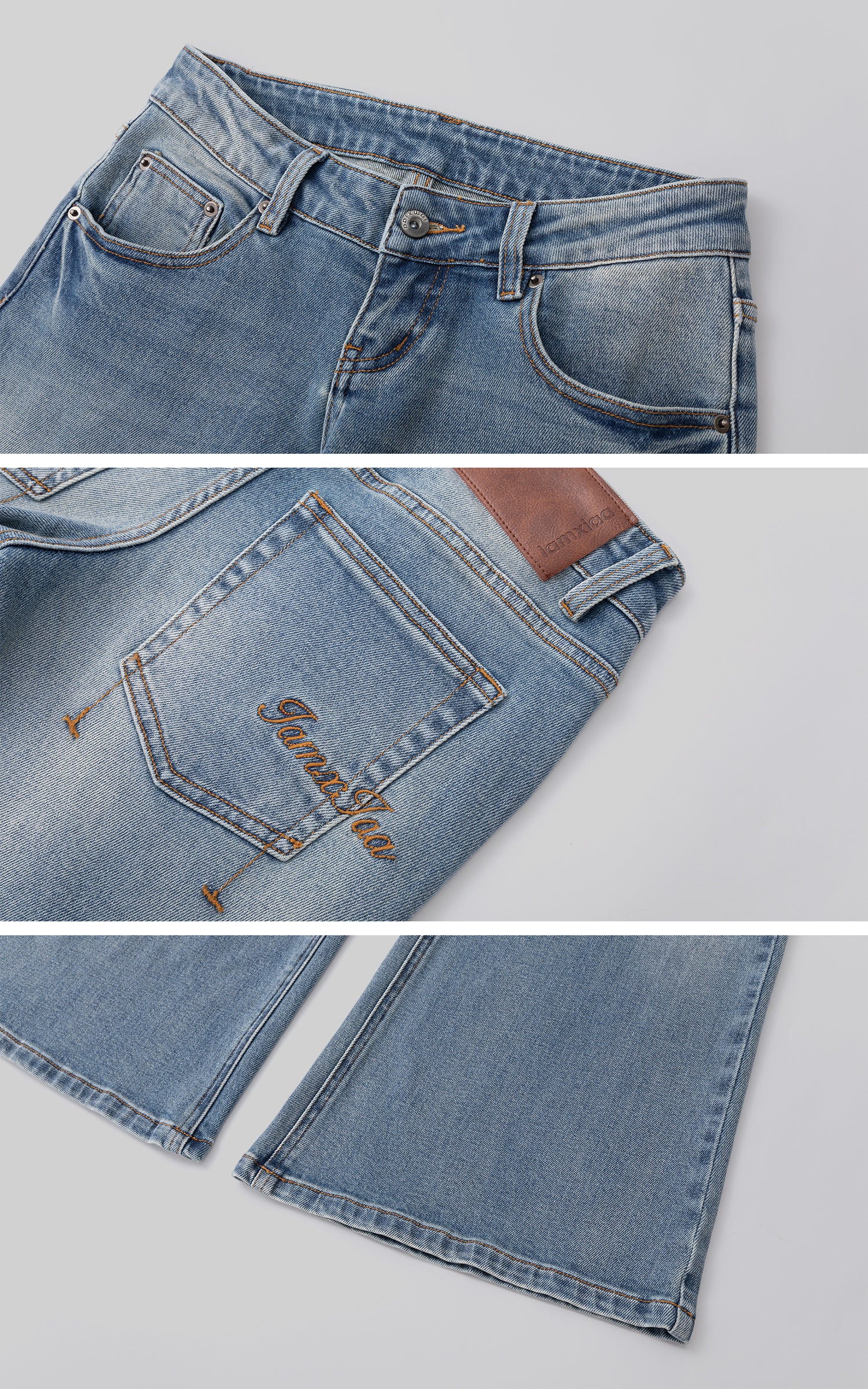 IAMXIAA Low Rise Wide Leg Flare Jeans