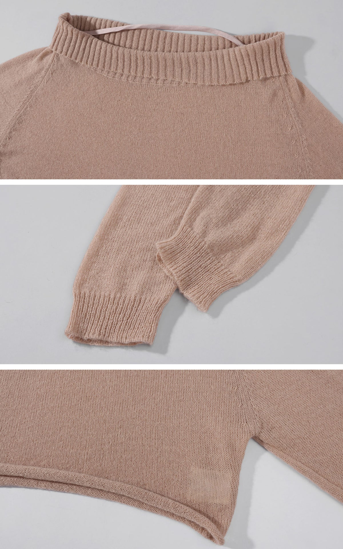 Hydrae Sheer Off-Shoulder Slouchy Knit Sweater