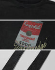 WARDEN EDGE Oversized Graphic Sweatshirt with Vintage Campbell Print and Strap Hem Detail