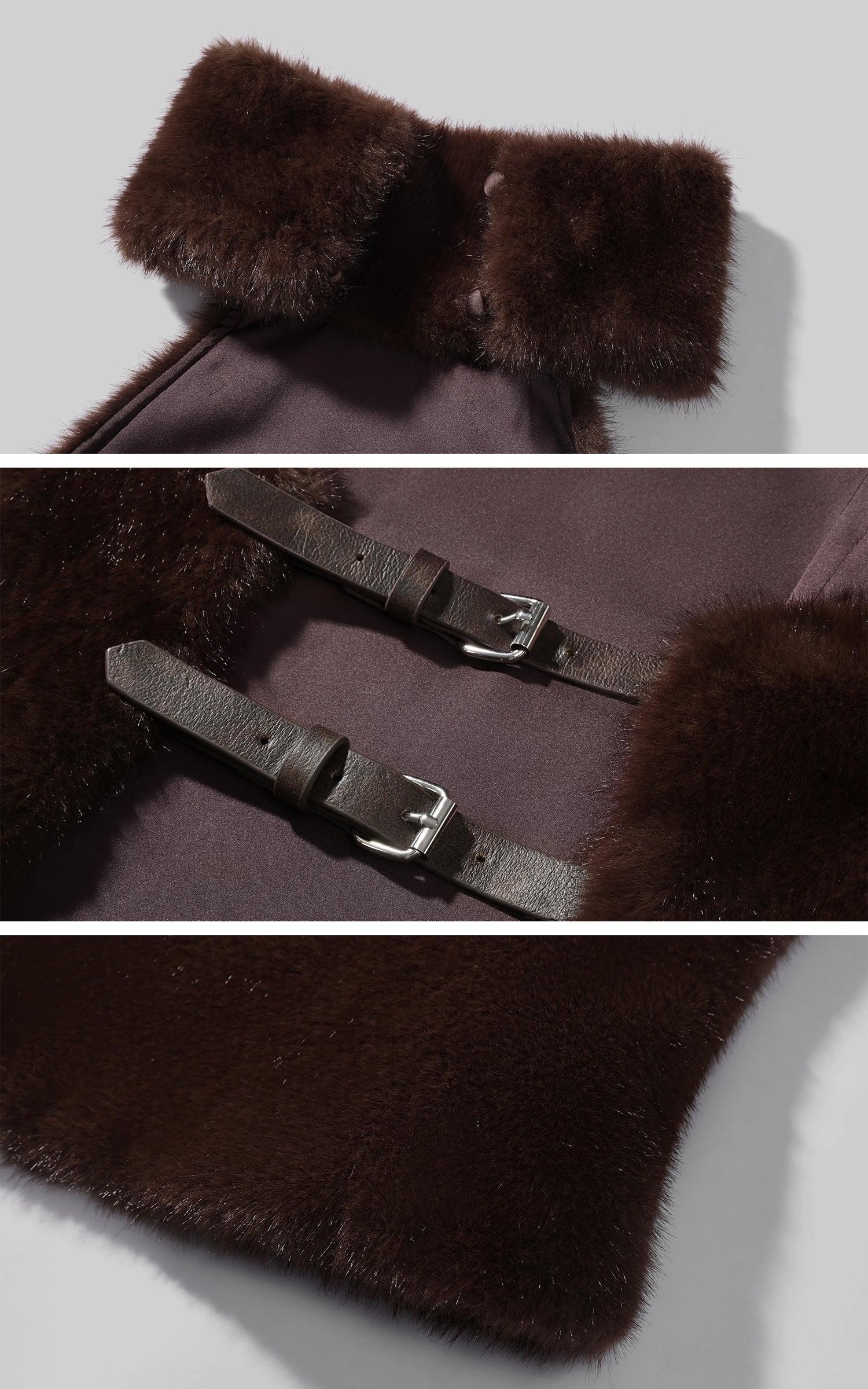 ROVENTE ハイネックオープンバックフェイクファー ベスト