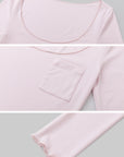 IAMXIAA Scoop Neck Pocket Long Sleeve Tee