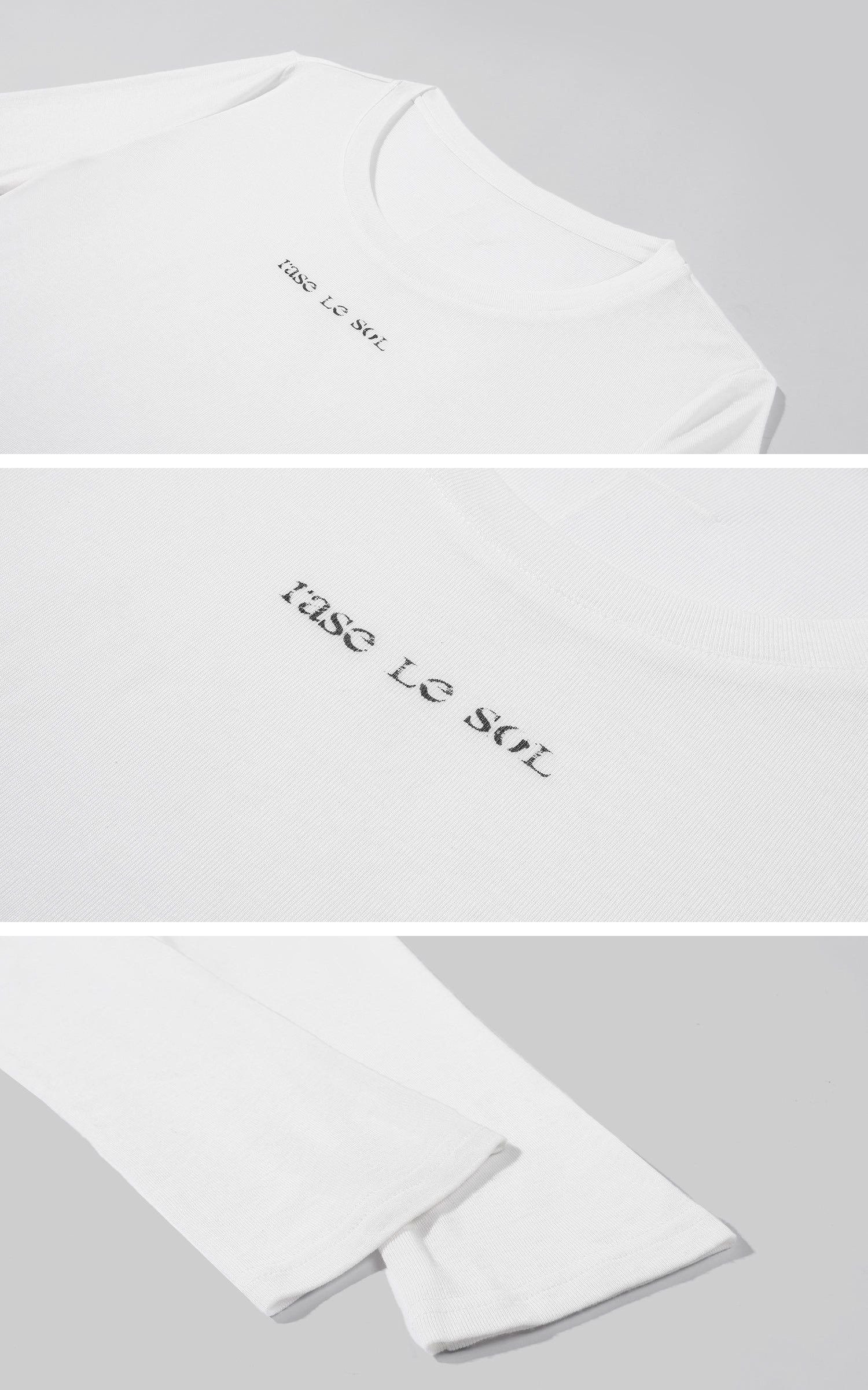 Rase le sol T-shirt à manches longues transparent avec logo imprimé