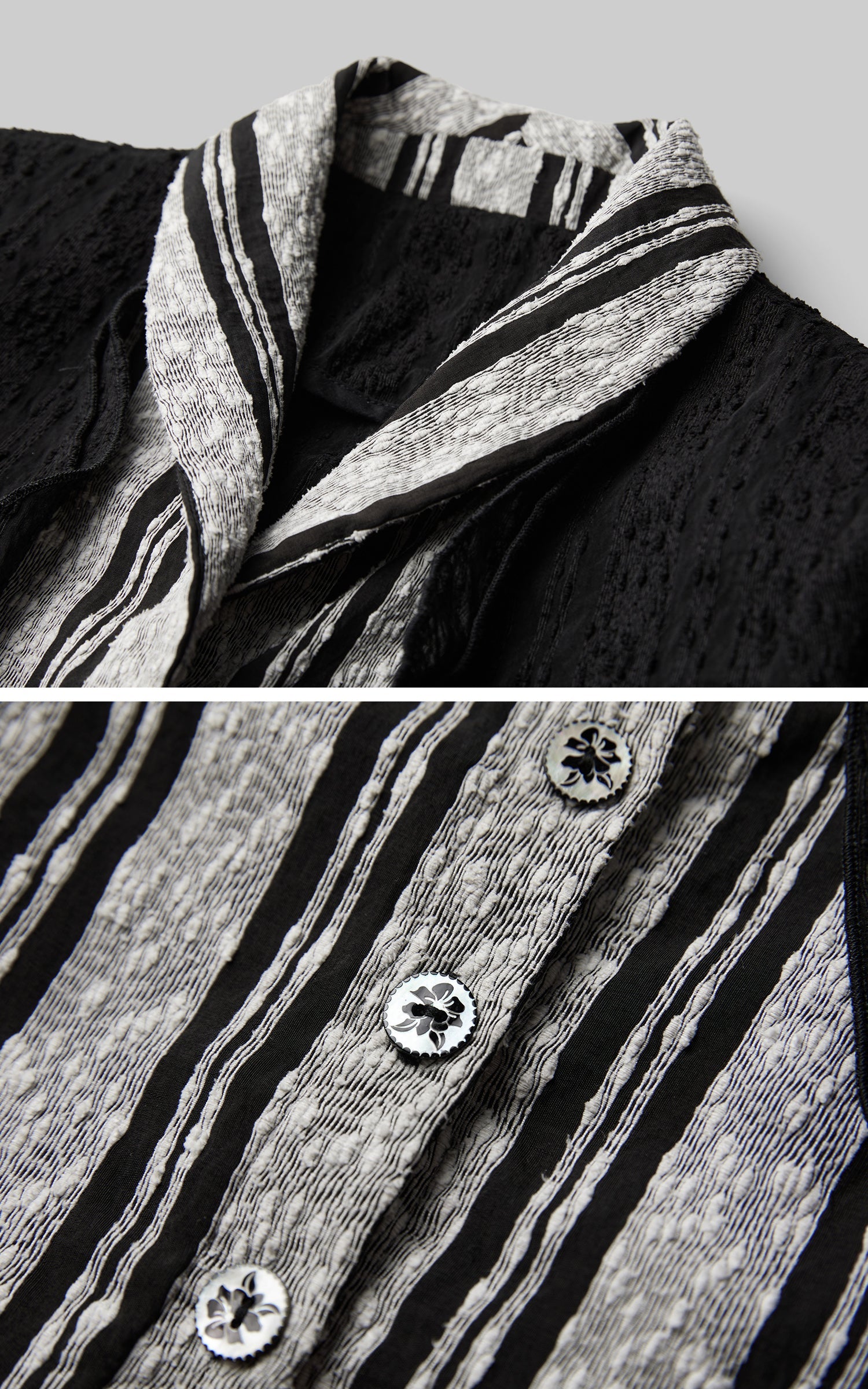 DOINDULGE Textured Striped Collar Shirt