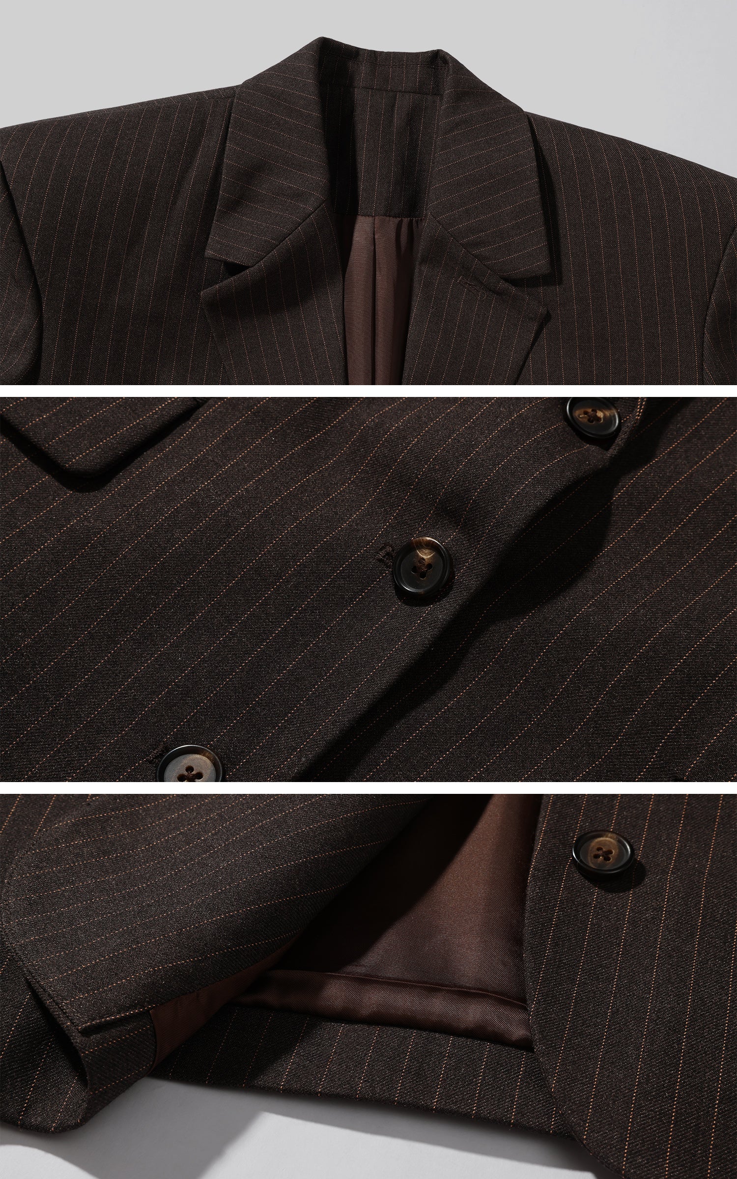 ROVENTE Tailored Pinstripe Suit Set with Blazer Corset and Wide Leg Pants