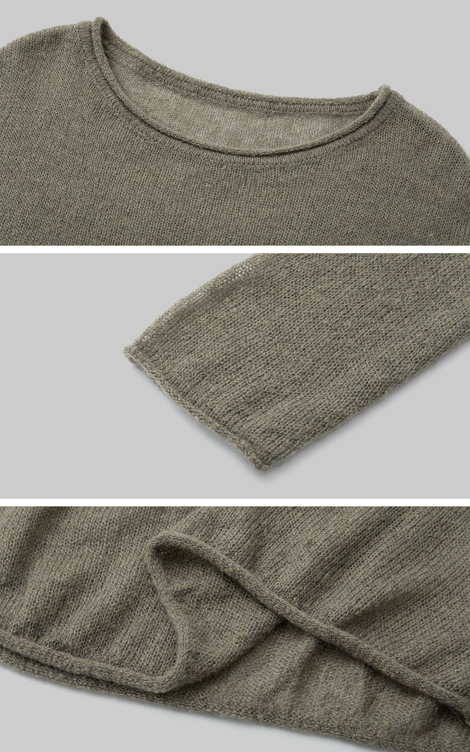 IAMXIAA Sheer Loose-Fit Knit Long Sleeve Top