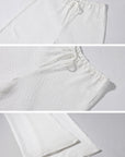 0122stepll Sheer Knit Drawstring Wide-Leg Pants