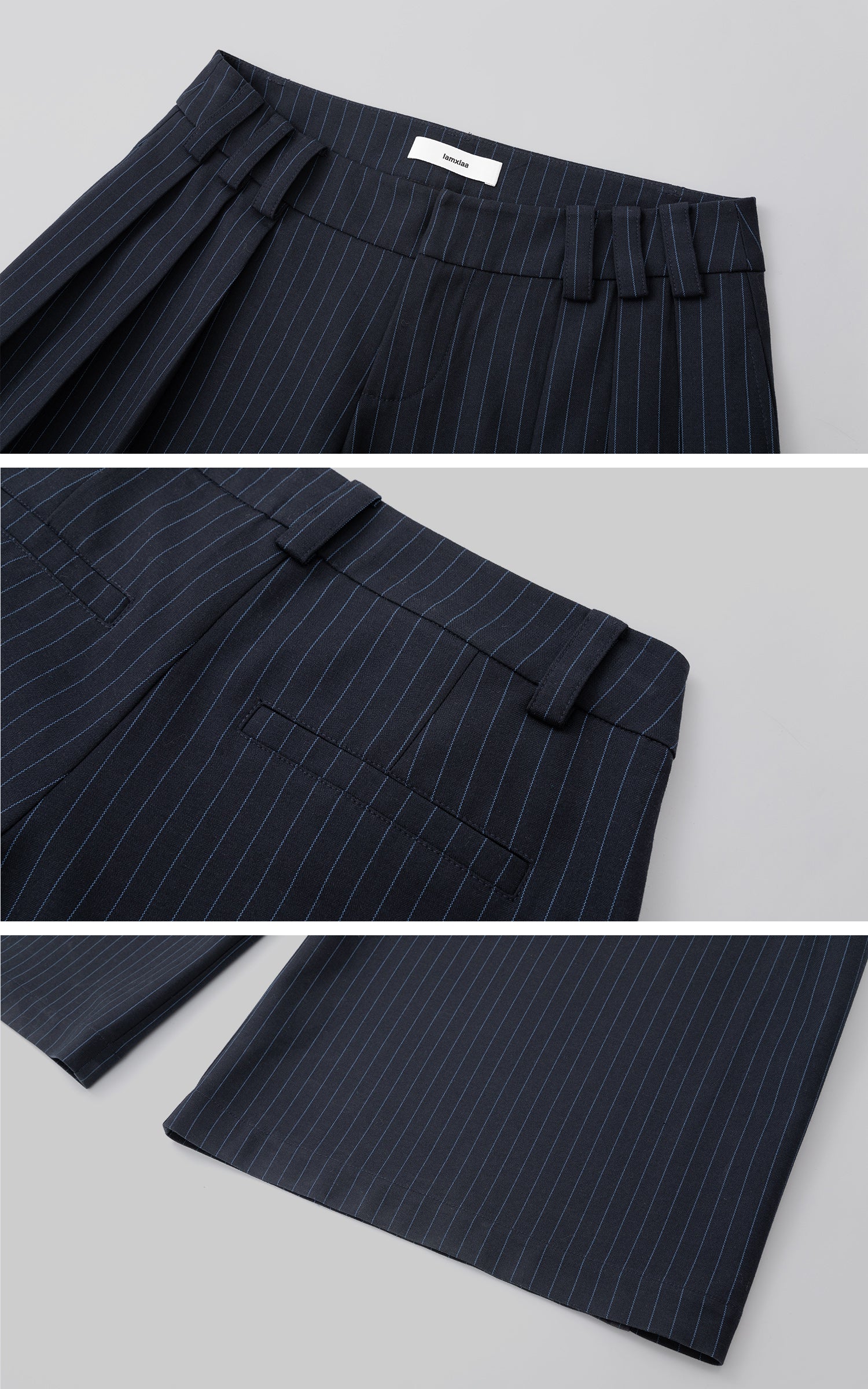 IAMXIAA Pinstripe Oversized Wide-Leg Trousers