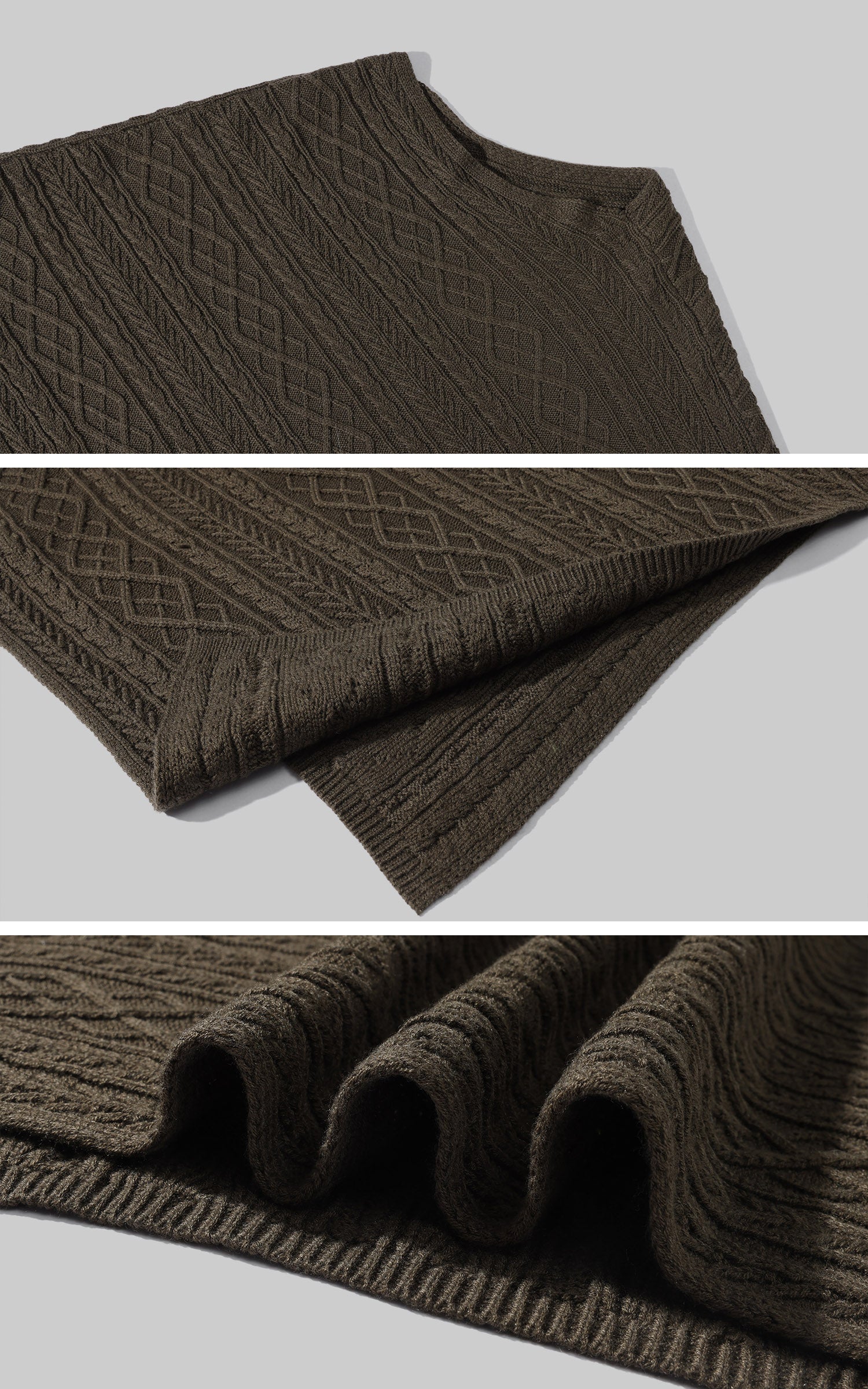 ROVENTE Textured Knit Poncho and Mini Skirt Set