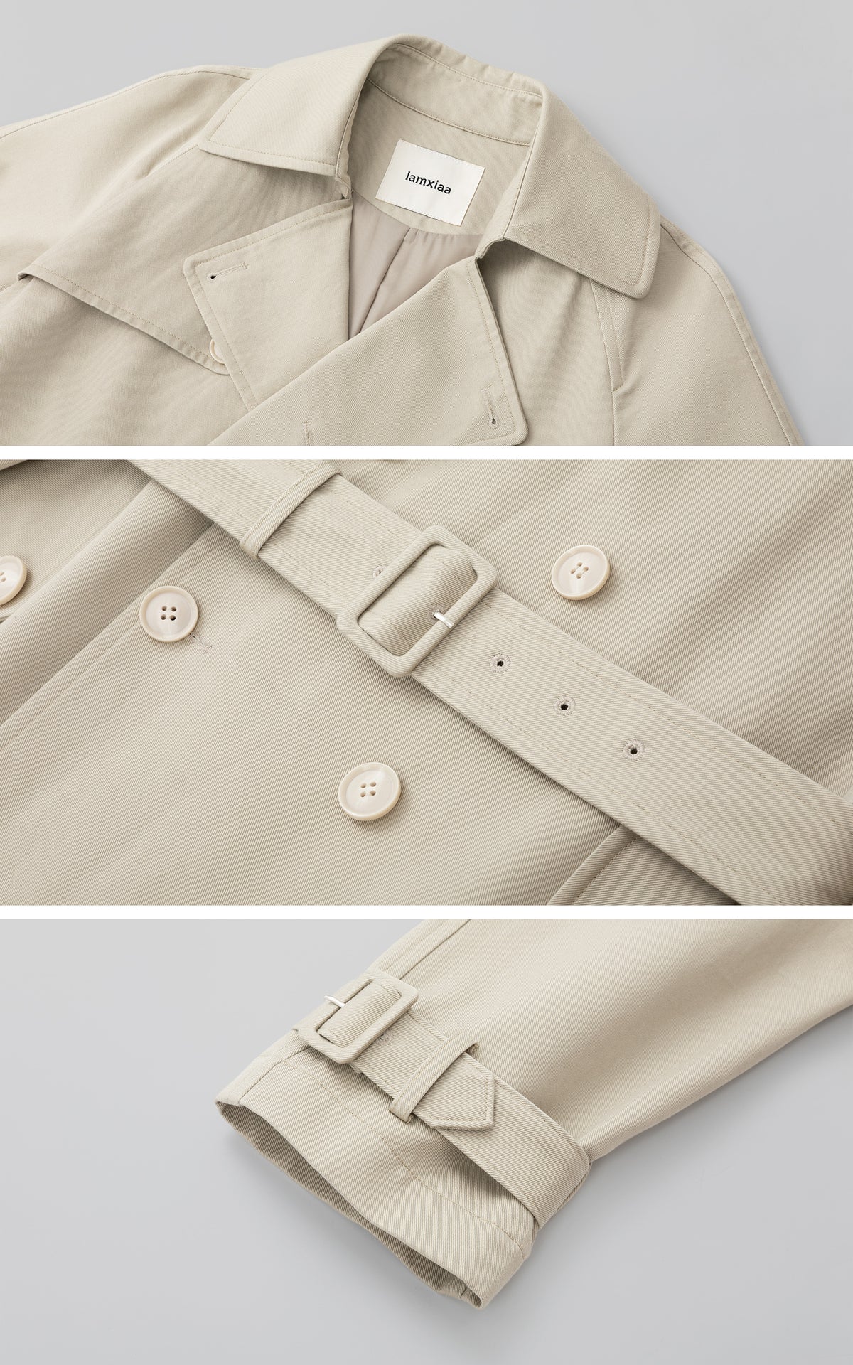 IAMXIAA Belted Oversized Long Trench Coat