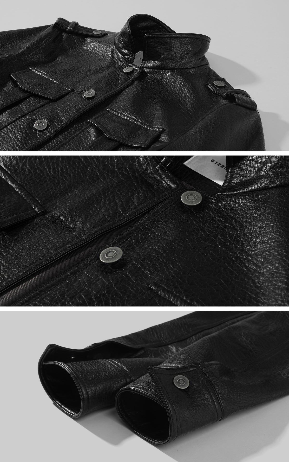 0122stepll Utility Pocket Leather Jacket