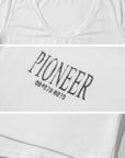 WARDEN EDGE Scoop Neck Graphic Tee Slim Fit - PINKPARKS