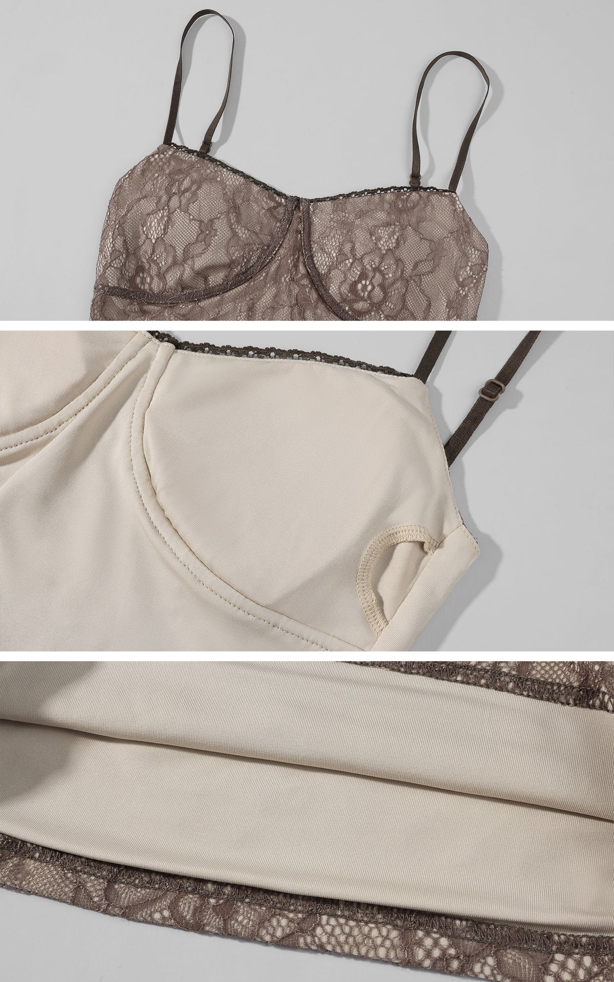 Hydrae Floral Lace Bustier Cami Top with Adjustable Straps