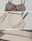Hydrae Floral Lace Bustier Cami Top with Adjustable Straps