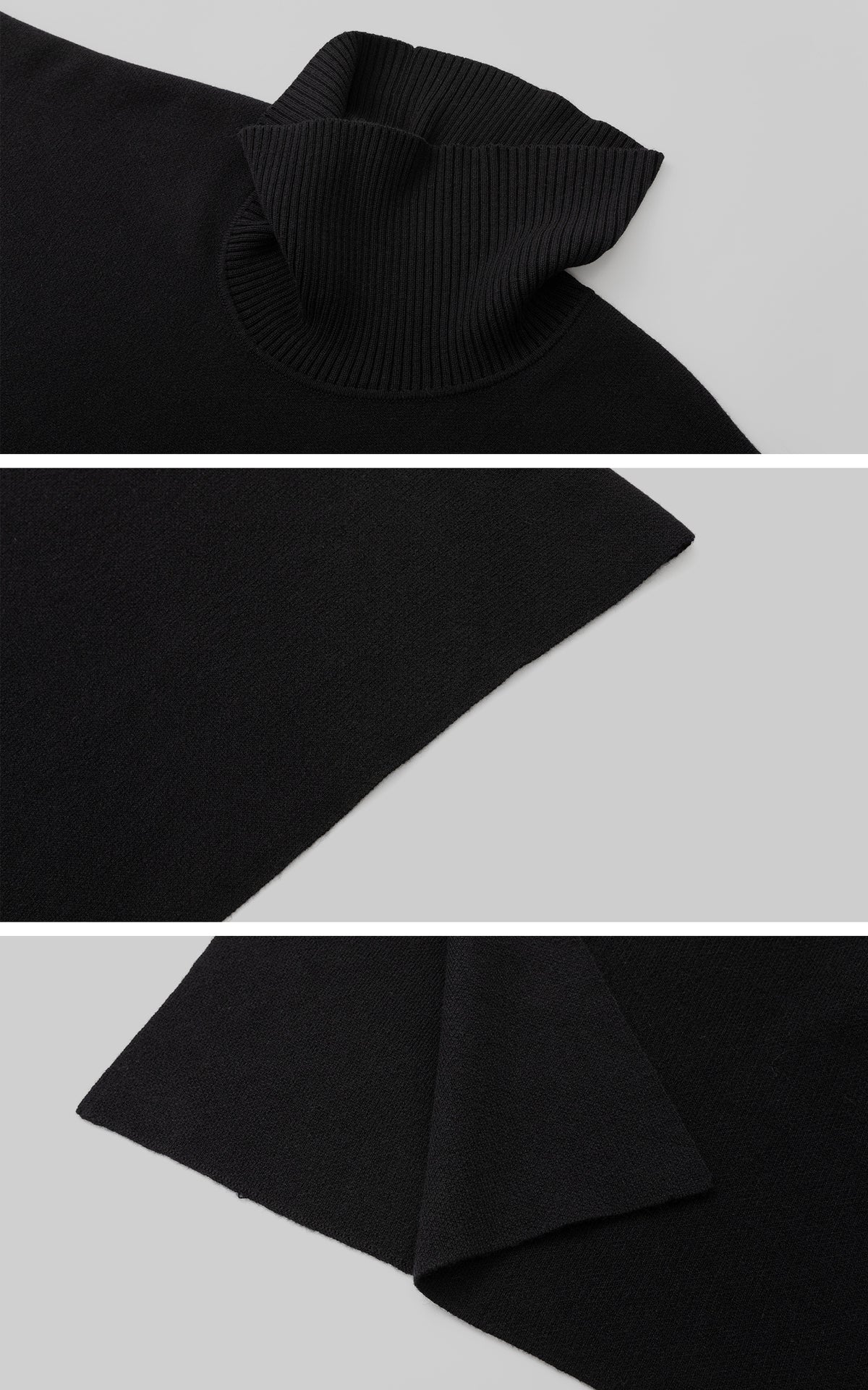 IAMXIAA Asymmetric Turtleneck Knit Cape Poncho
