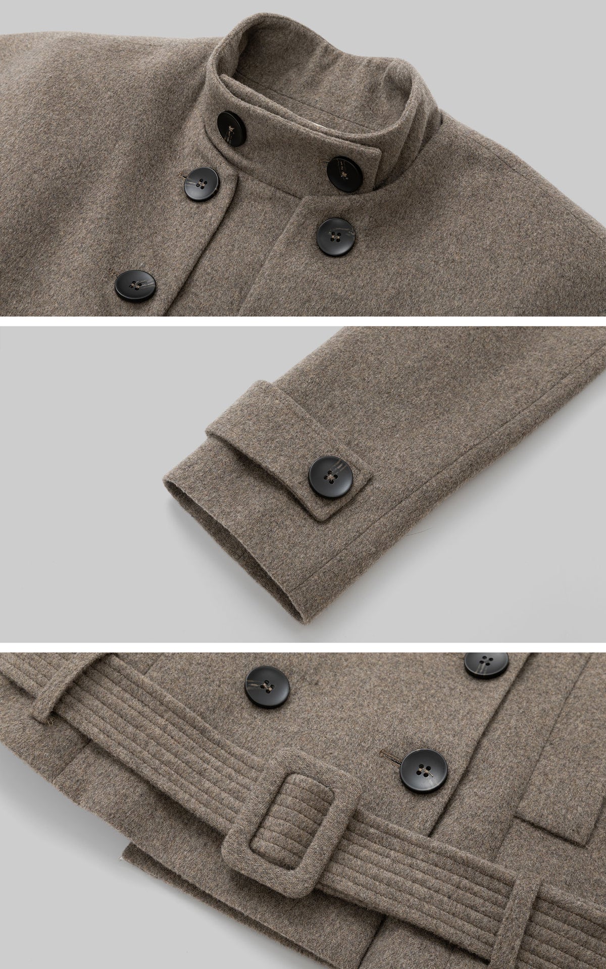 IAMXIAA Detachable Cape Double-Breasted Belted Jacket