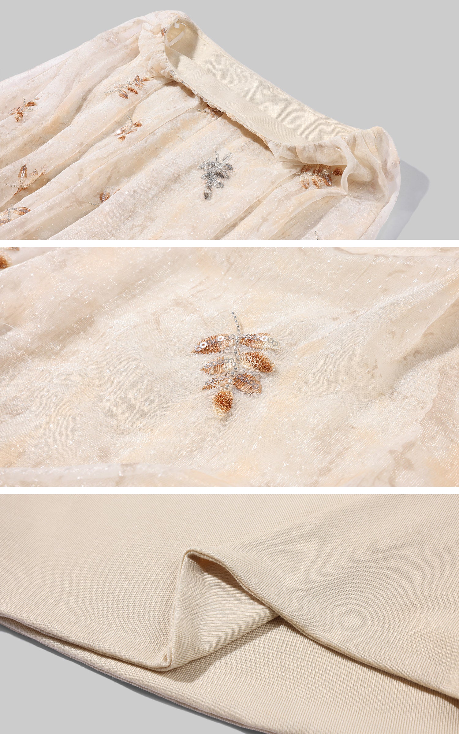 Hydrae Embroidered Chiffon Bubble Mini Dress