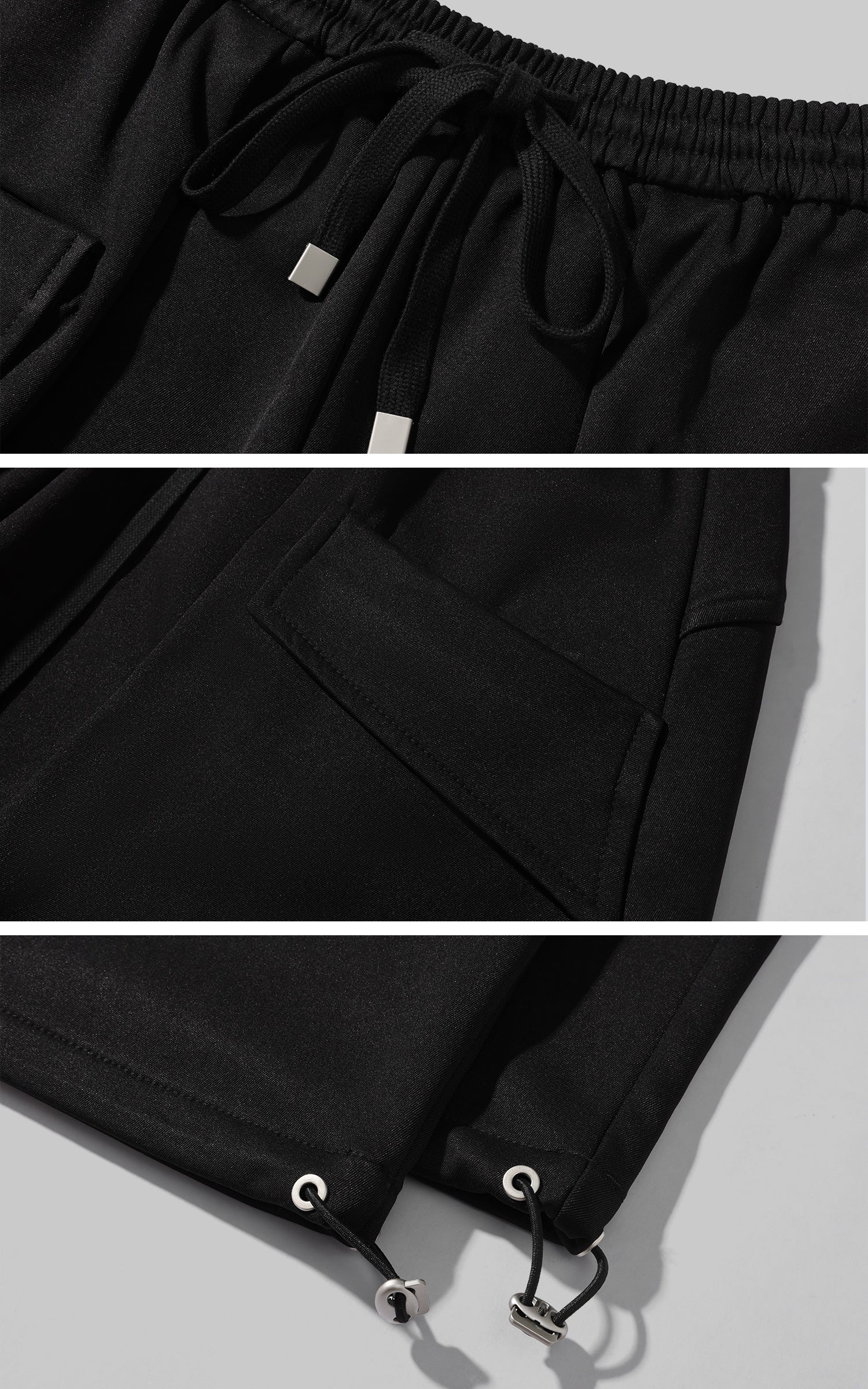 Rase le sol 드로스트링 밑단과 플랩 포켓이 있는 와이드 레그 유틸리티 쇼츠