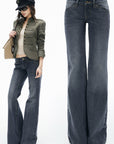 IAMXIAA Vintage Wash Low-Rise Flared Jeans